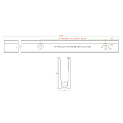 AL. kotviaci profil pre sklo 12-22mm, vrchné kotvenie, 2.5m AL. kotviaci profil pre sklo 12-22mm, vrchné kotvenie, 2.5m